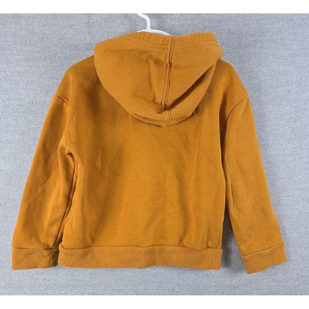 Gap baby Boys 5T mustard yellow logo sweatshirt Full zip hoodie Spellout Logo